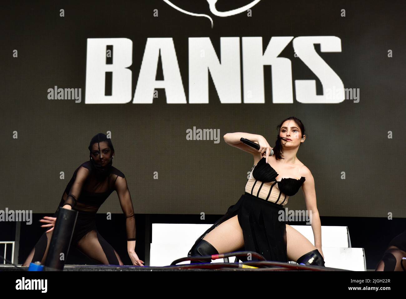 Napa Valley, California, May 28, 2022 - Banks on stage at the 2022 BottleRock Festival in Napa California, Credit: Ken Howard/Alamy Stock Photo