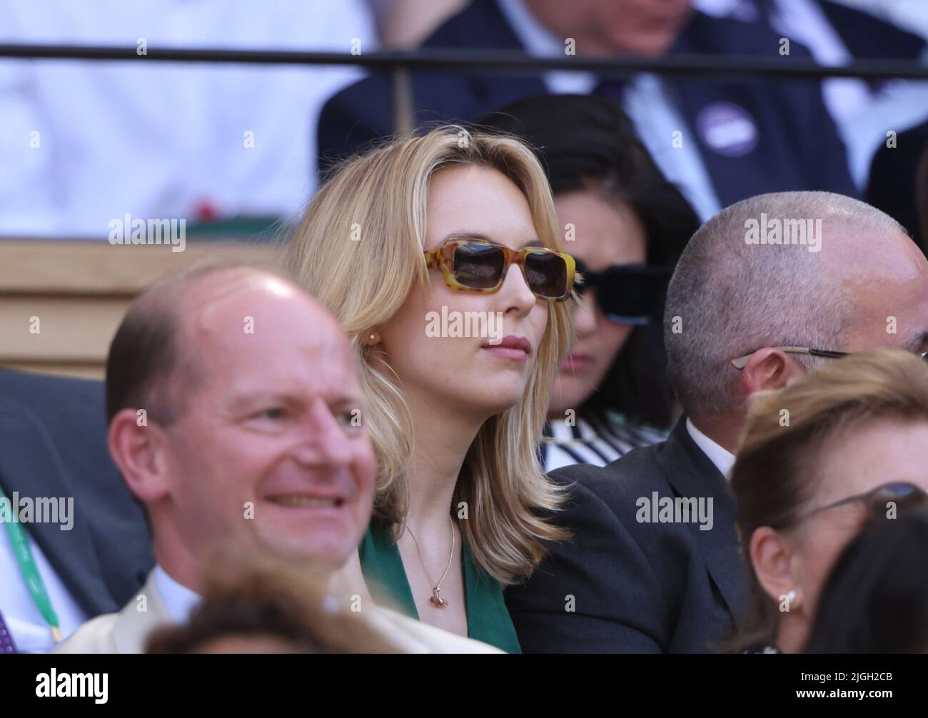 Wimbledon, UK. 09th July, 2022. Jodie Comer in the Royal box. Wimbledon