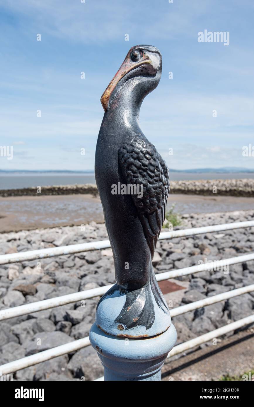 Birds, particularly waders, feature on the promenade's  Bird Sculpture Trail in Morecambe Lancashire. Stock Photo