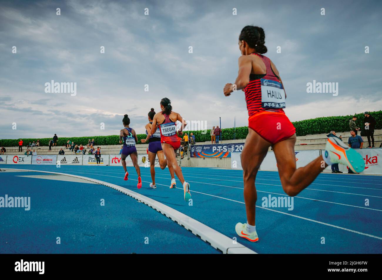 SAMORIN, SLOVAKIA, 9. JULY Women's longdistance athletics race. Track