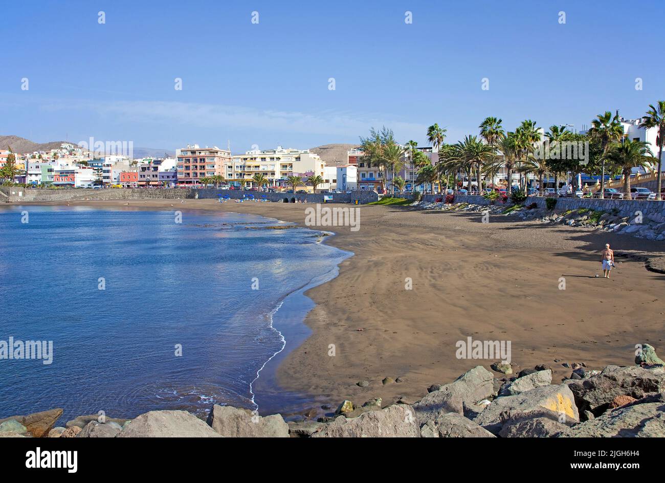 Strand von Arguineguin, Gran Canaria, Kanarische Inseln, Spanien, Europa | Beach of Arguineguin, Grand Canary, Canary islands, Spain, Europe Stock Photo