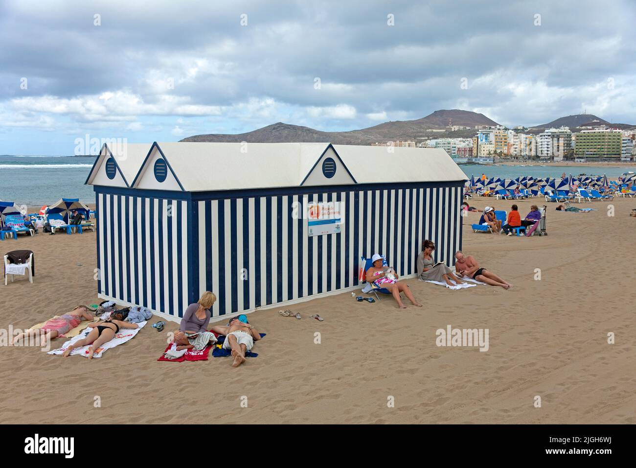 Playa de las Canteras, town beach of Las Palmas, Grand Canary, Canary islands, Spain, Europe Stock Photo