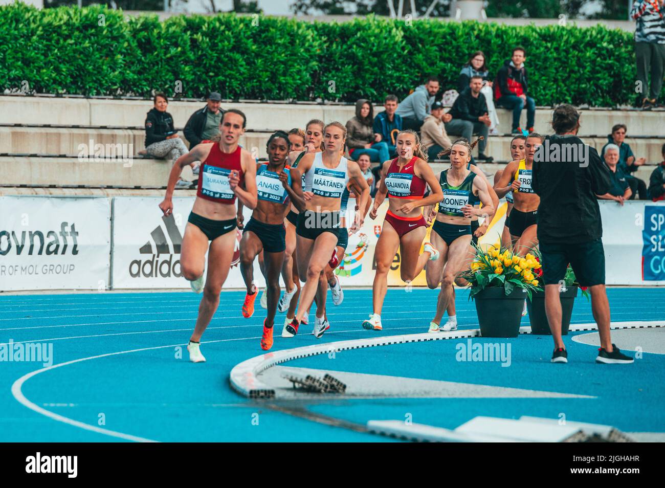 SAMORIN, SLOVAKIA, 9. JULY Track and Field professional 800m race