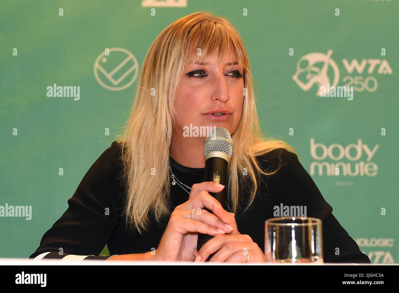 Lausanne Switzerland, 07/11/2022: Timea Bacsinszky  to explain her role as an ambassador of the tournament during Press conference of the Lausanne 2022 tennis tournament WTA 250. (Credit: Eric Dubost/Alamy Live News) Stock Photo