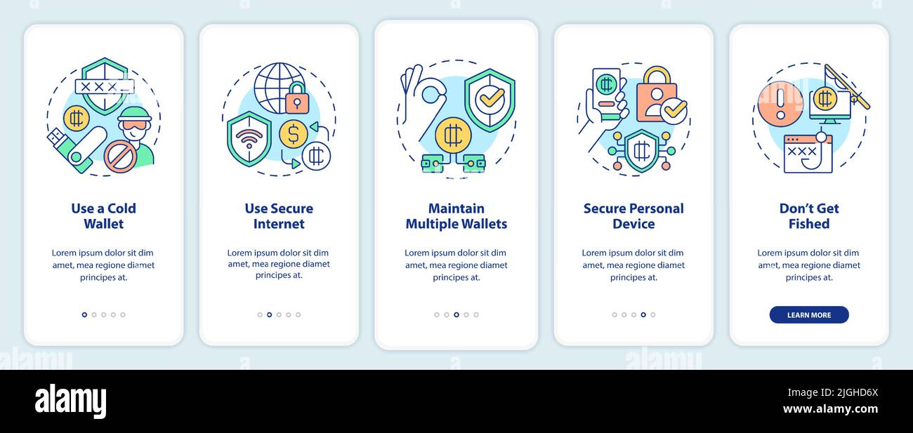 Crypto wallet security onboarding mobile app screen Stock Vector Image &  Art - Alamy