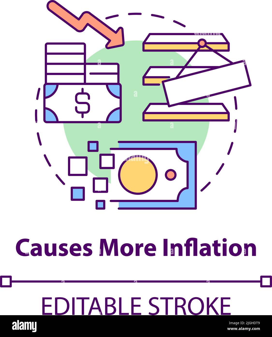 Causes more inflation concept icon Stock Vector Image & Art Alamy