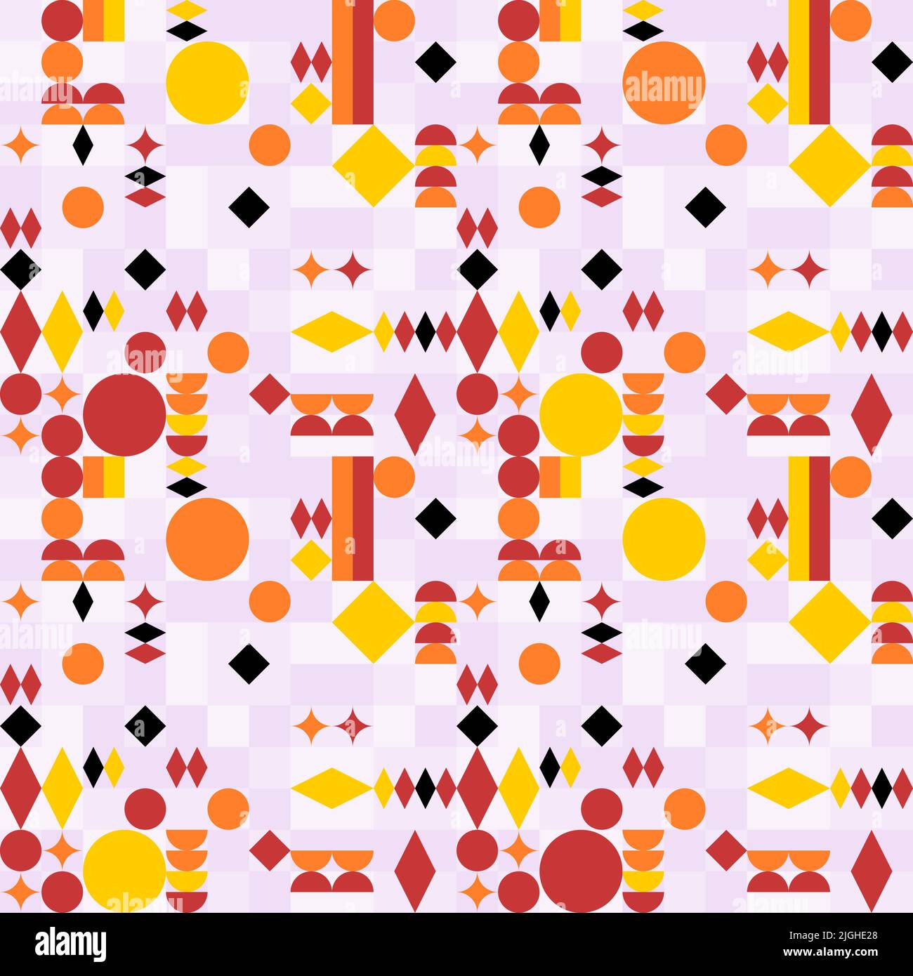 Bauhaus mid-century pattern. Seamless geometric abstract pattern. Vector geometric shapes design. Stock Vector