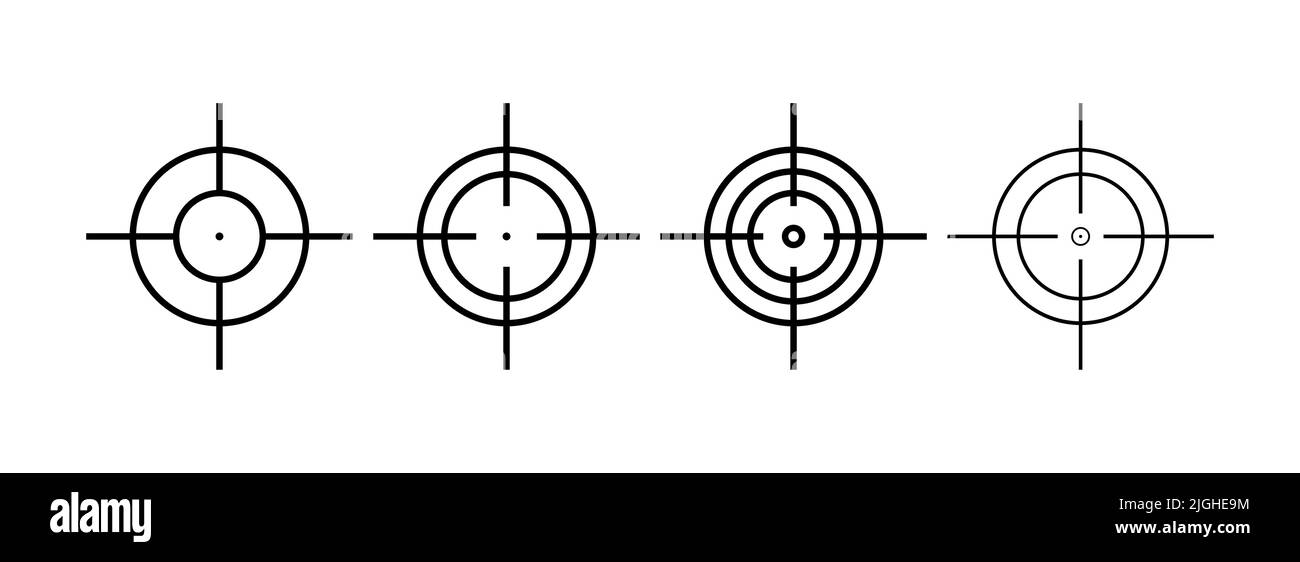Gun sight crosshairs. Vector crosshair icon collection. Isolated symbol