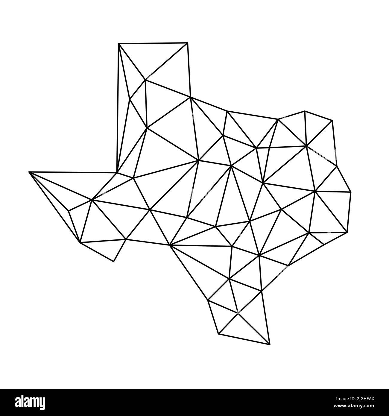 Texas simple polygon map. Low poly trendy style vector map of Texas. Stock Vector