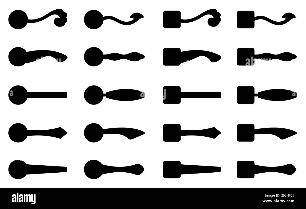 Collection of different door knobs isolated on white Stock Photo Alamy