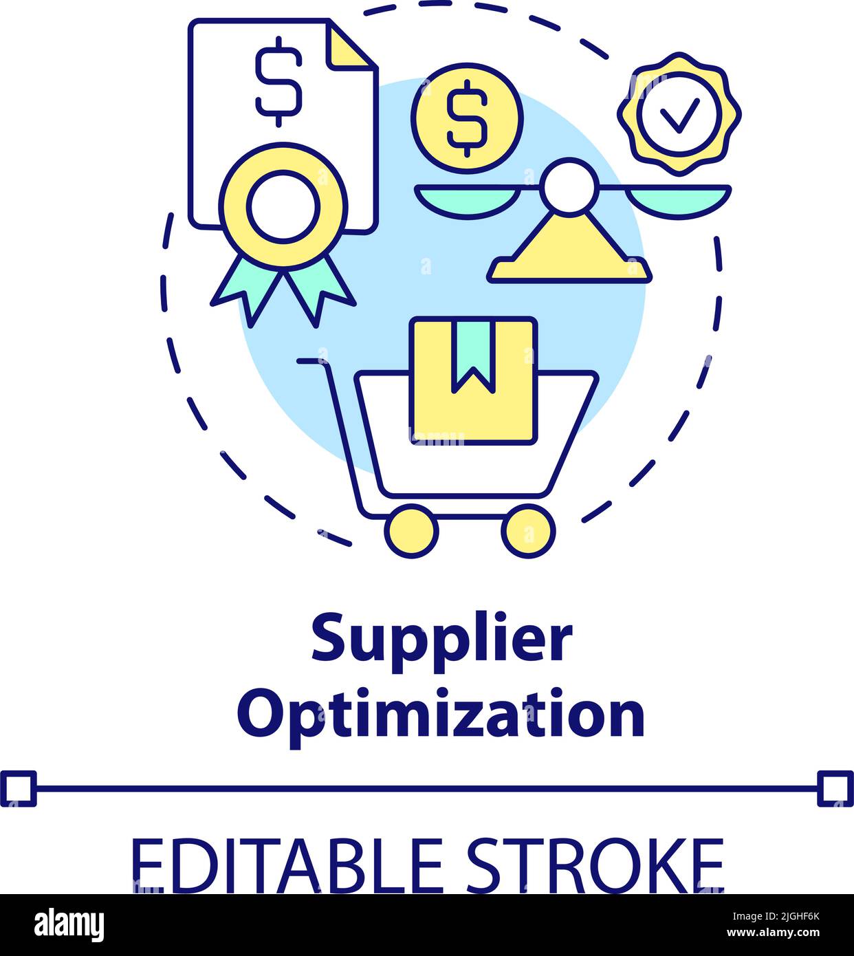Supplier optimization concept icon Stock Vector