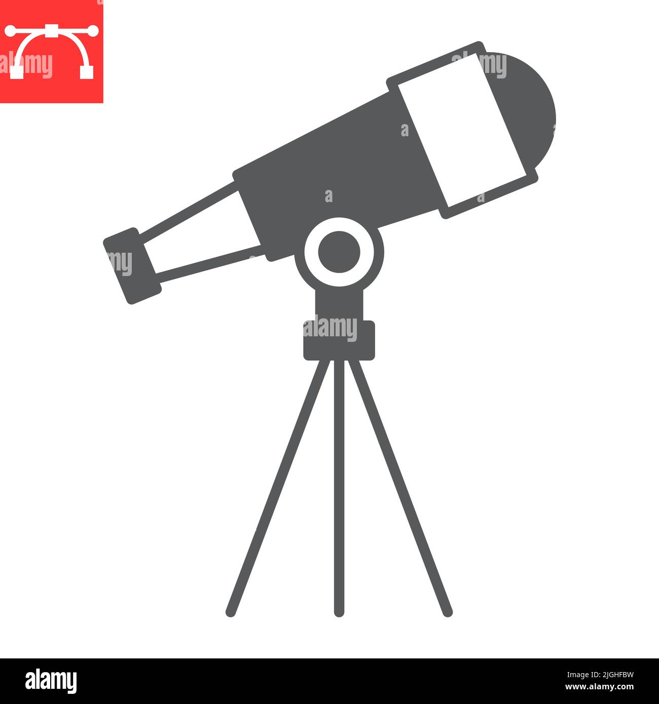 Telescope glyph icon, astronomy and science, telescope vector icon, vector  graphics, editable stroke solid sign, eps 10 Stock Vector Image & Art -  Alamy