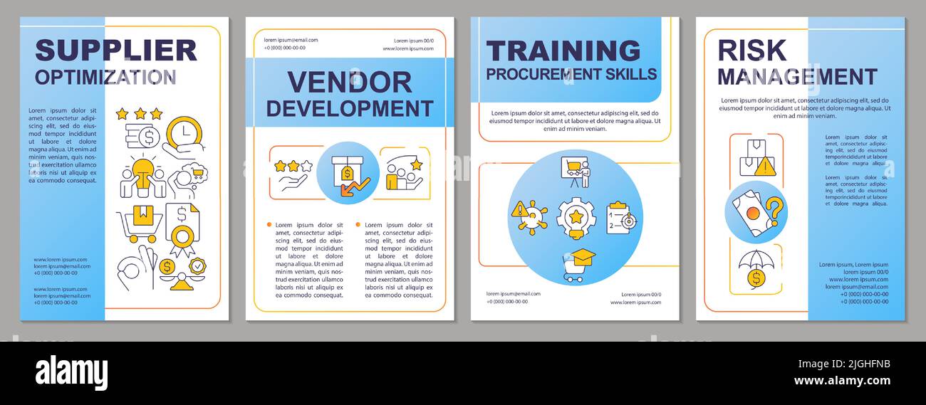 Core purchasing strategies blue brochure template Stock Vector Image ...