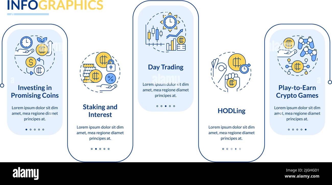 Making money on crypto rectangle infographic template Stock Vector