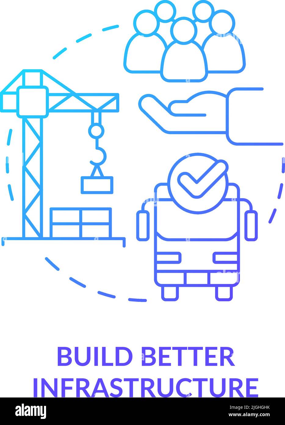 Build better infrastructure blue gradient concept icon Stock Vector ...