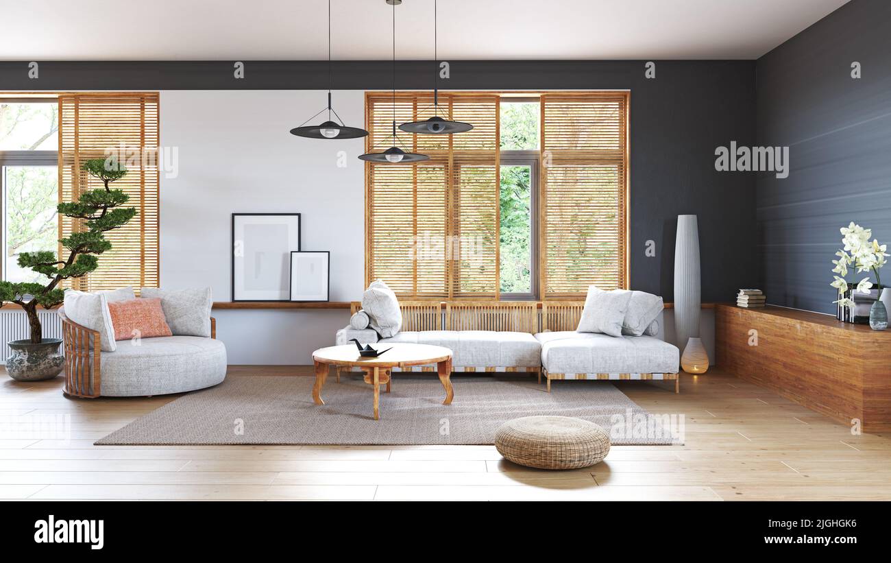 modern living room interior. 3d rendering design concept Stock Photo ...