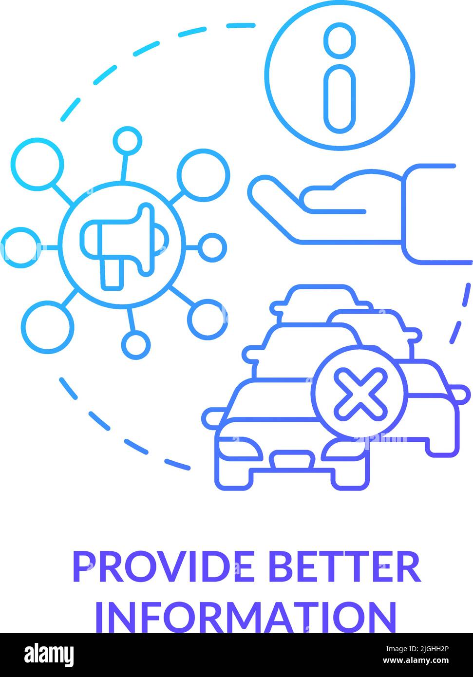 Provide better information blue gradient concept icon Stock Vector