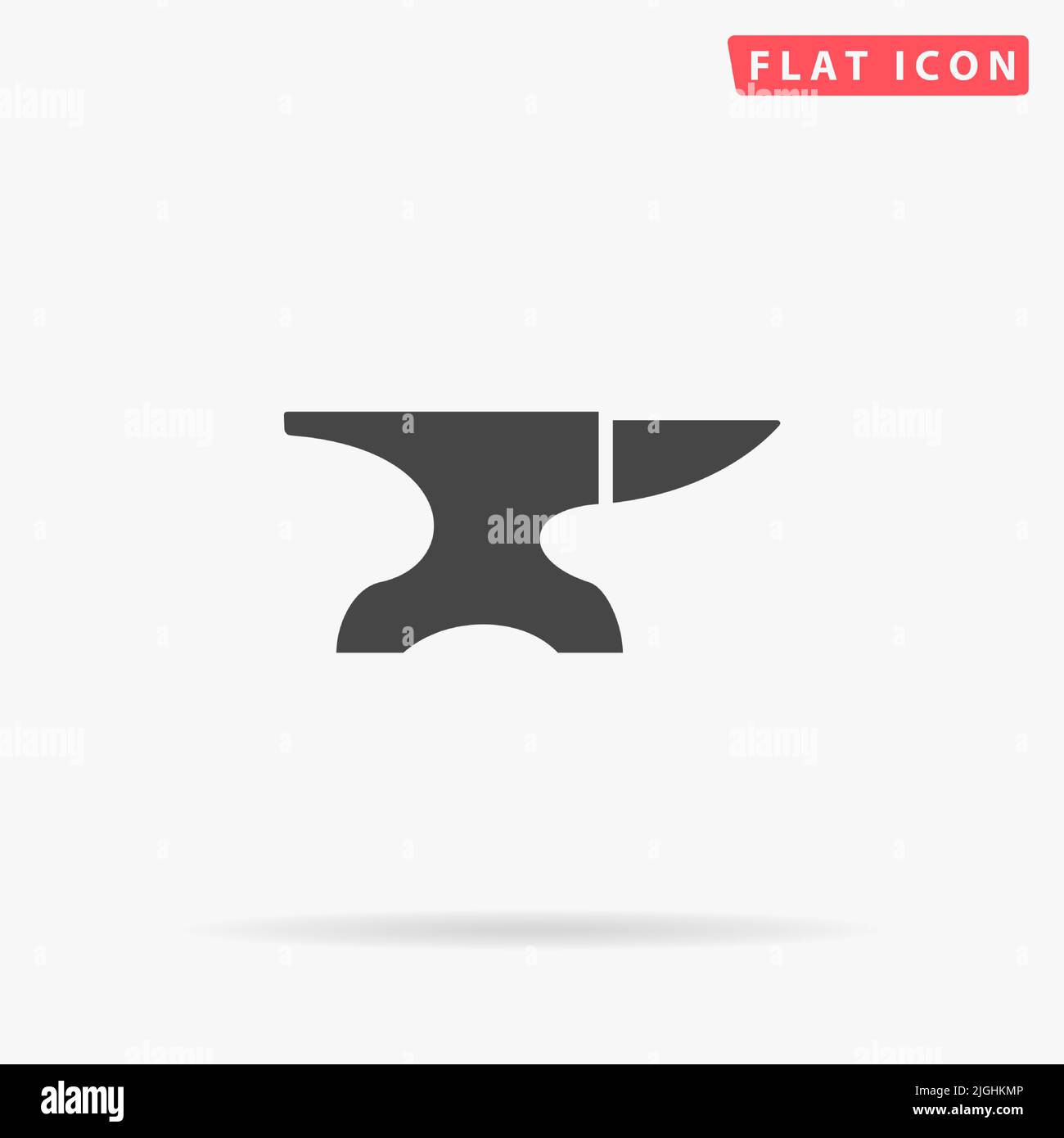 Anvil flat vector icon. Hand drawn style design illustrations. Stock Vector