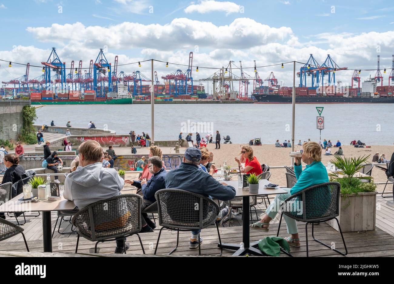 Elbe River at Övelgönne, Hamburg, Germany Stock Photo - Alamy