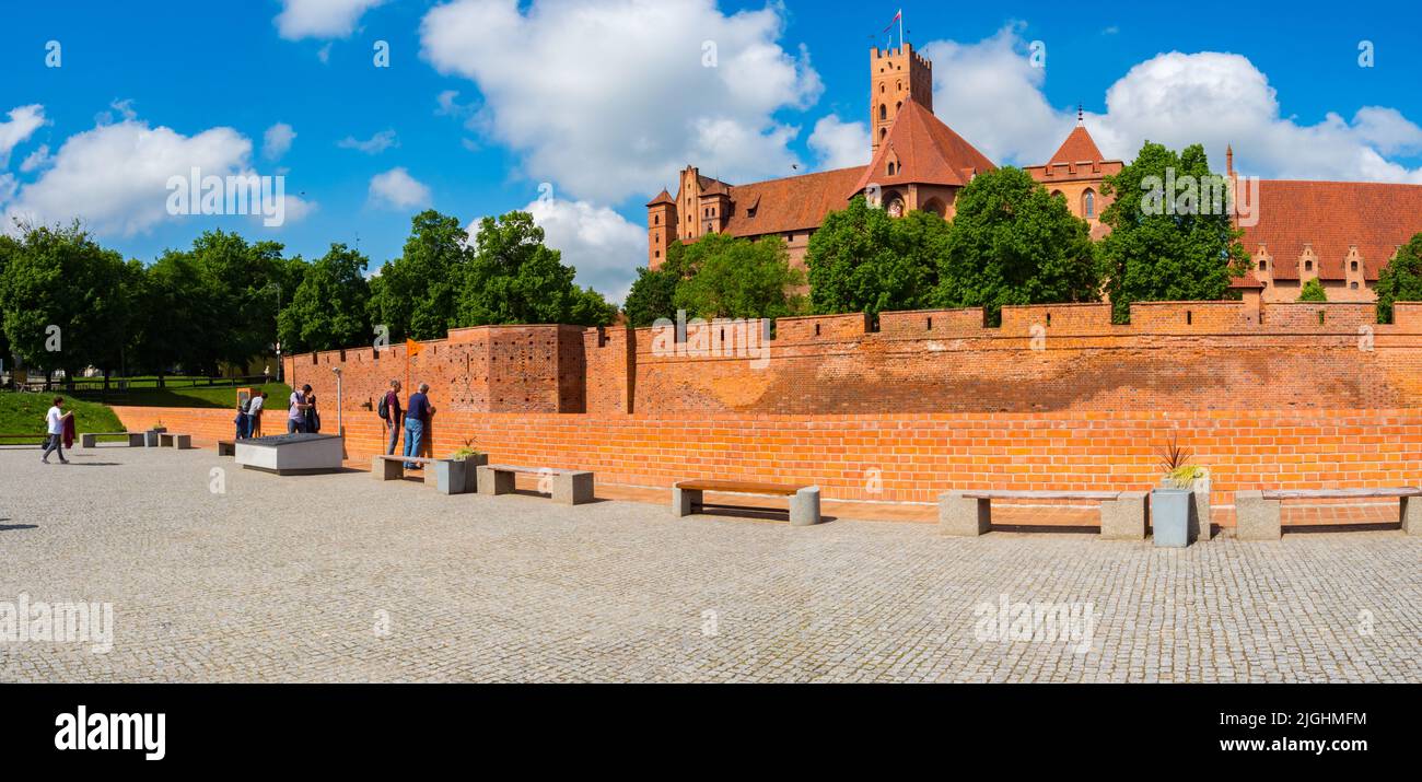 Vew for Teutonic Castle in Malbork (Marienburg) in Pomerania. Poland. Europe Stock Photo