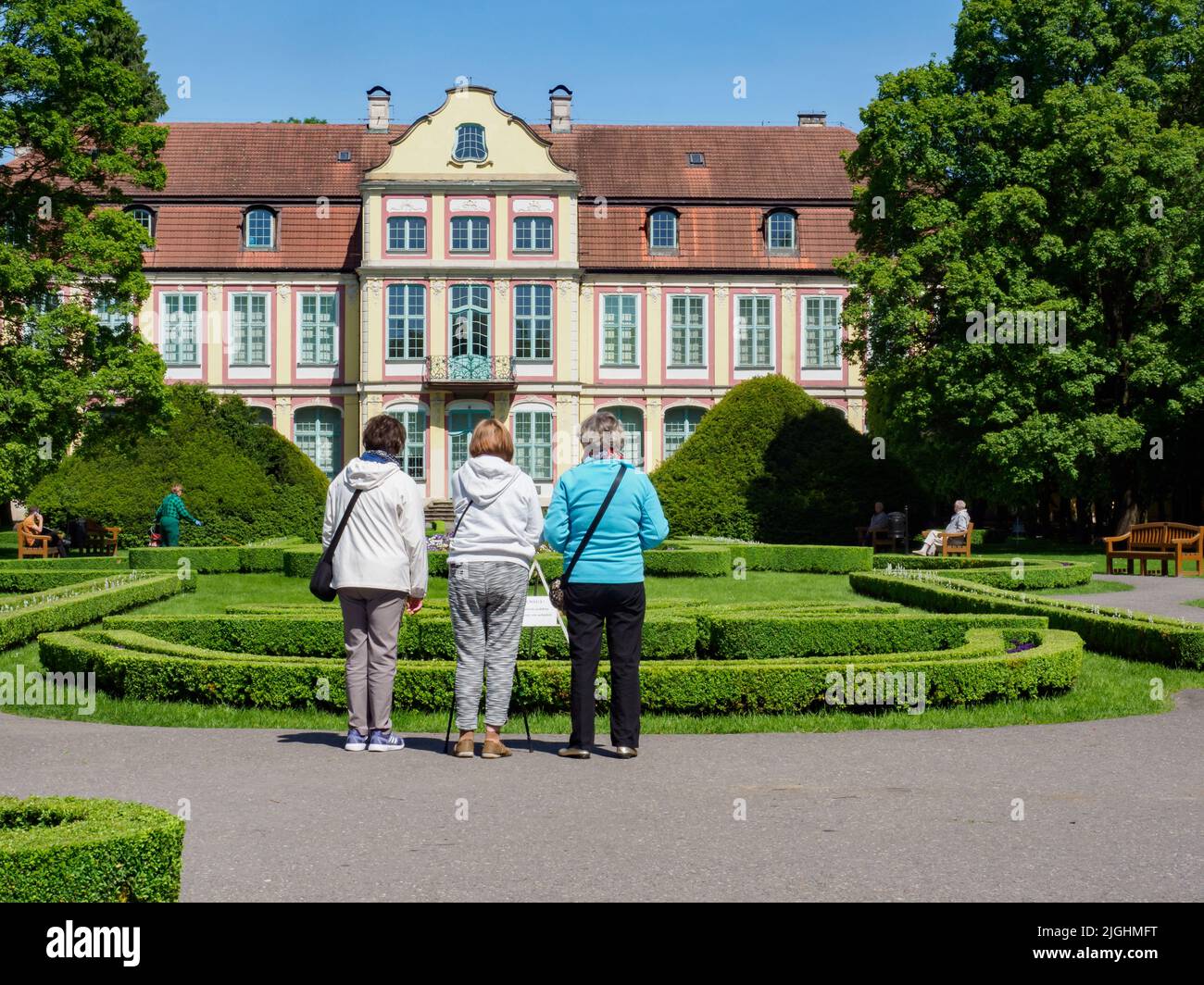Gdynia, Poland - May, 2019: Abbots' Palace - in the French Garden - in the Oliwa Park, National Museum in Gdańsk. eastern Europe Stock Photo