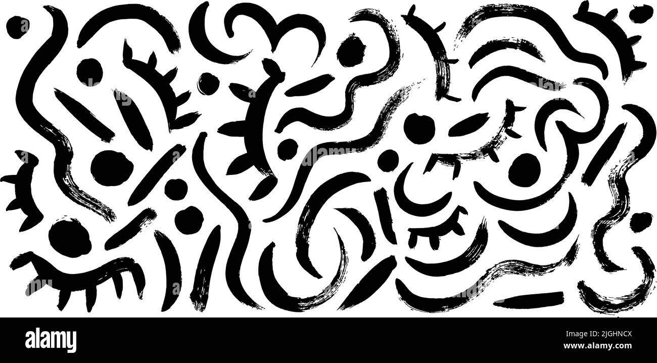 Hand drawn curved scribble lines vector set Stock Vector Image & Art ...