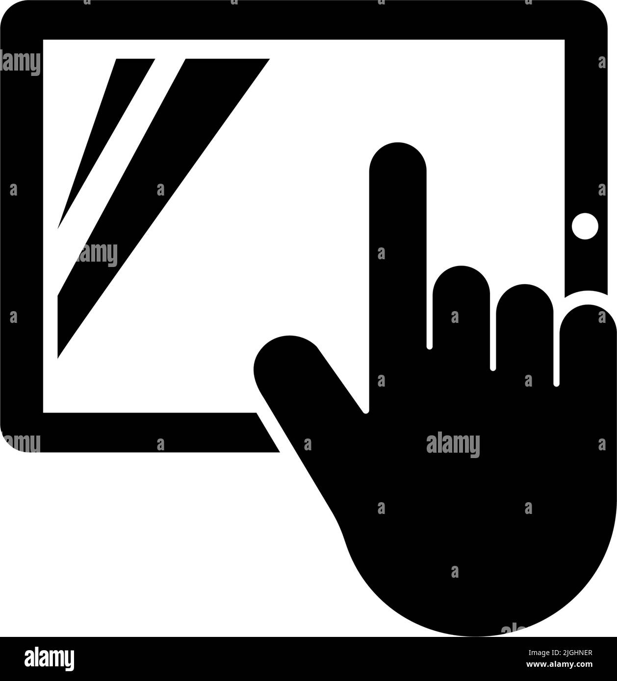 Human Hand Click on Touch Screen Tablet. Flat Vector Icon illustration ...