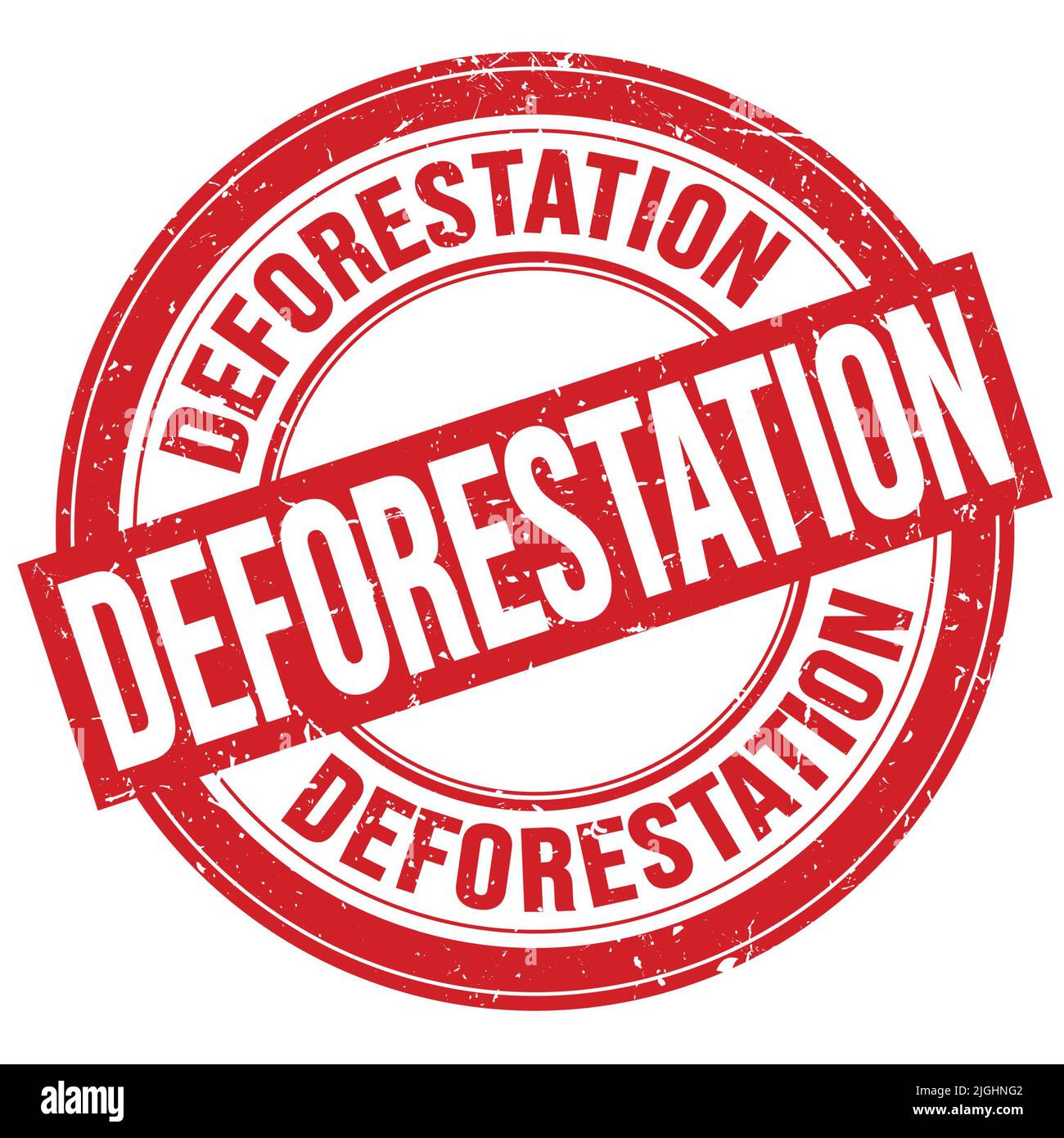 DEFORESTATION text written on red round grungy stamp sign Stock Photo ...