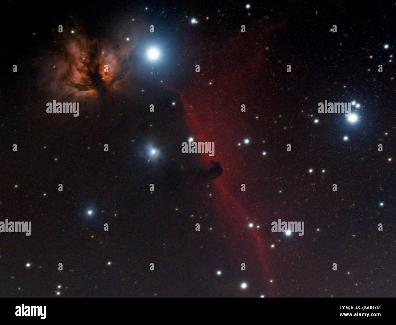 The Horsehead & Flame Nebula in the space Stock Photo Alamy