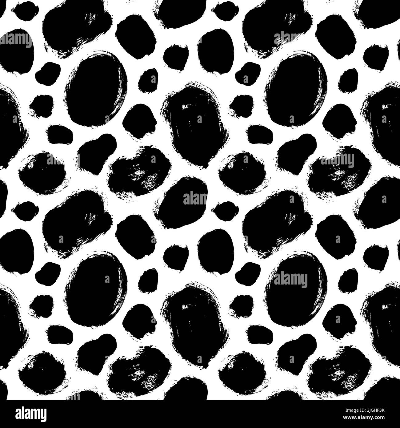 Seamless pattern with black bold brush circles Stock Vector Image & Art ...