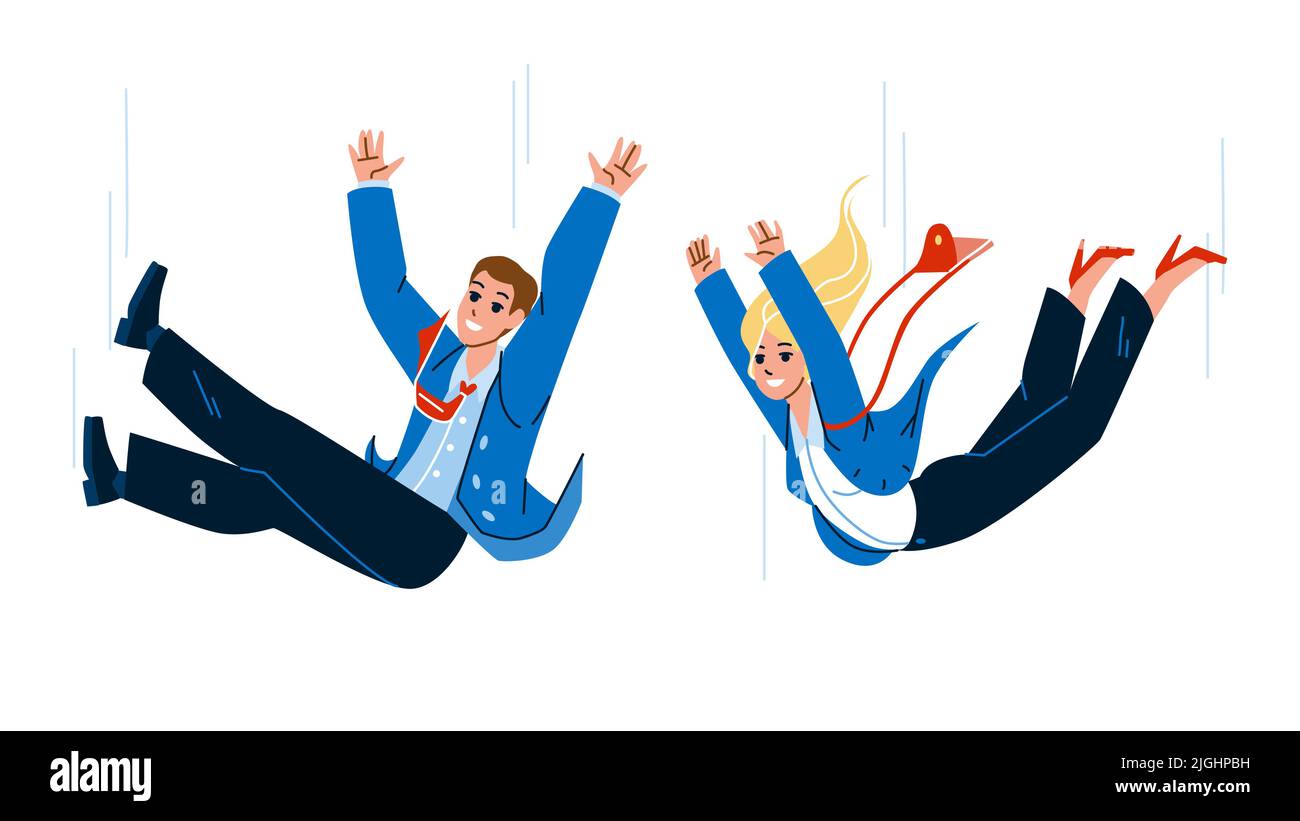 Falling Down Business People Man And Woman Vector Stock Vector Image
