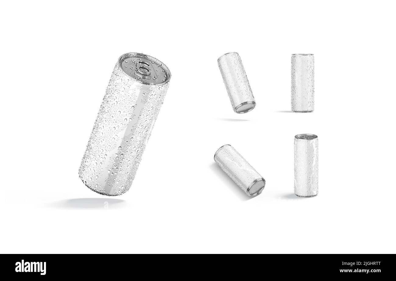 Blank white aluminum 500 ml soda can mockup, different views Stock Photo