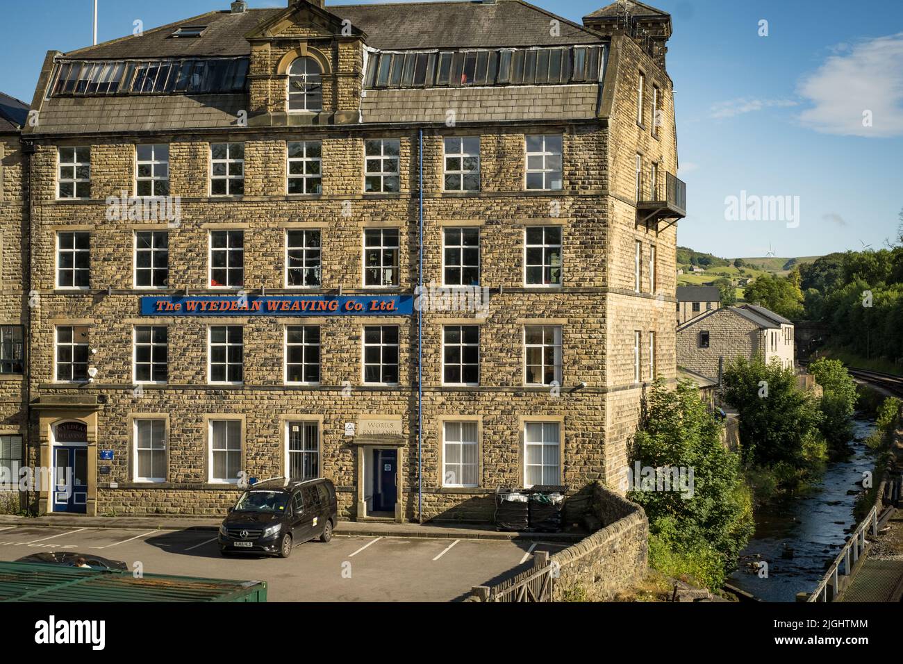 Haworth, West Yorkshire, UK. A traditional Mill building - The Wyedean Weaving Company. Stock Photo