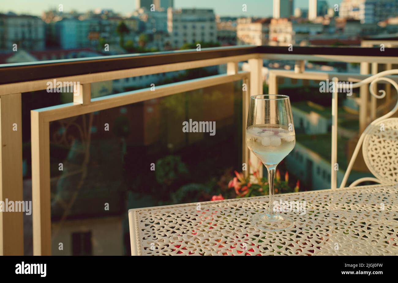 Wine sunset balcony hi-res stock photography and images - Alamy