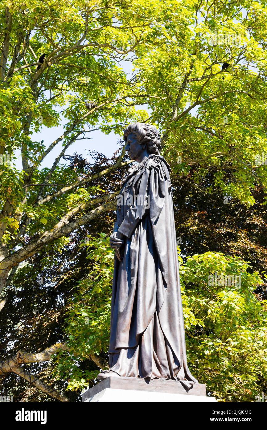 Baroness Margaret Thatcher MP statue outside the Guildhall, Grantham