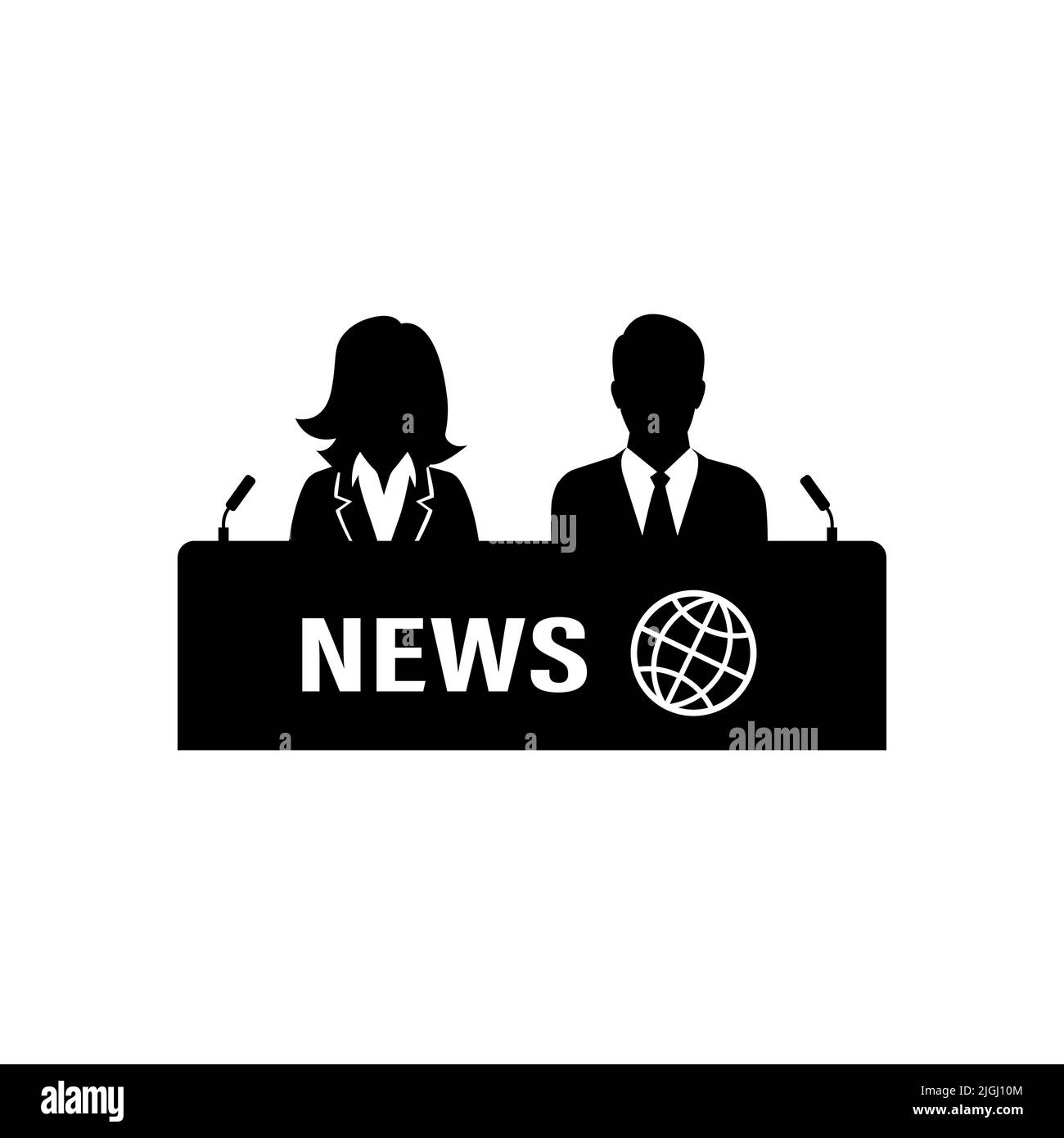 News reporter icon in trendy flat style isolated on white background. Symbol for your web site design, logo, app, UI. Vector illustration Stock Vector