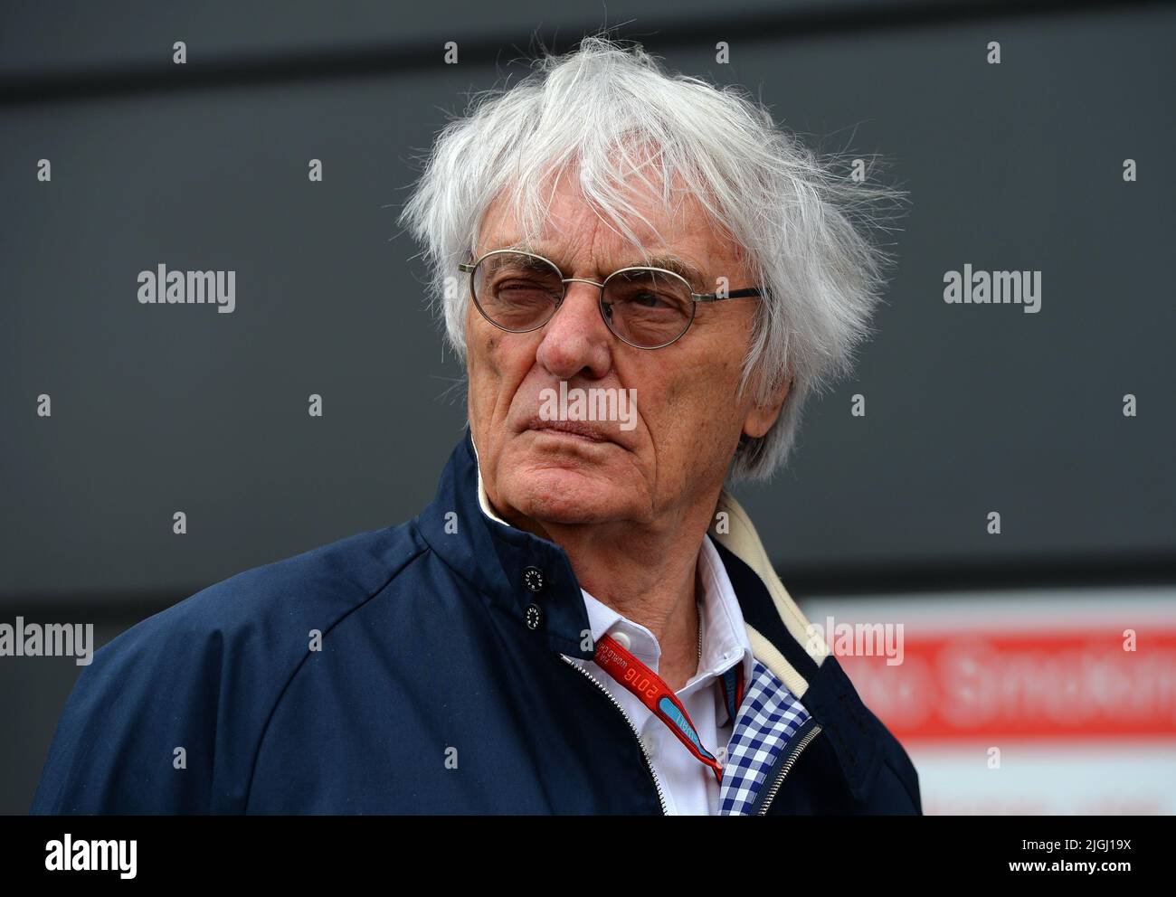 File photo dated 09/07/16 of Bernie Ecclestone during Qualifying for the 2016 British Grand Prix at Silverstone Circuit, Towcester. The former Formula One boss will be charged with fraud by false representation following an HMRC investigation into overseas assets believed to be worth more than £400 million, the Crown Prosecution Service said. Issue date: Monday July 11, 2022. Stock Photo