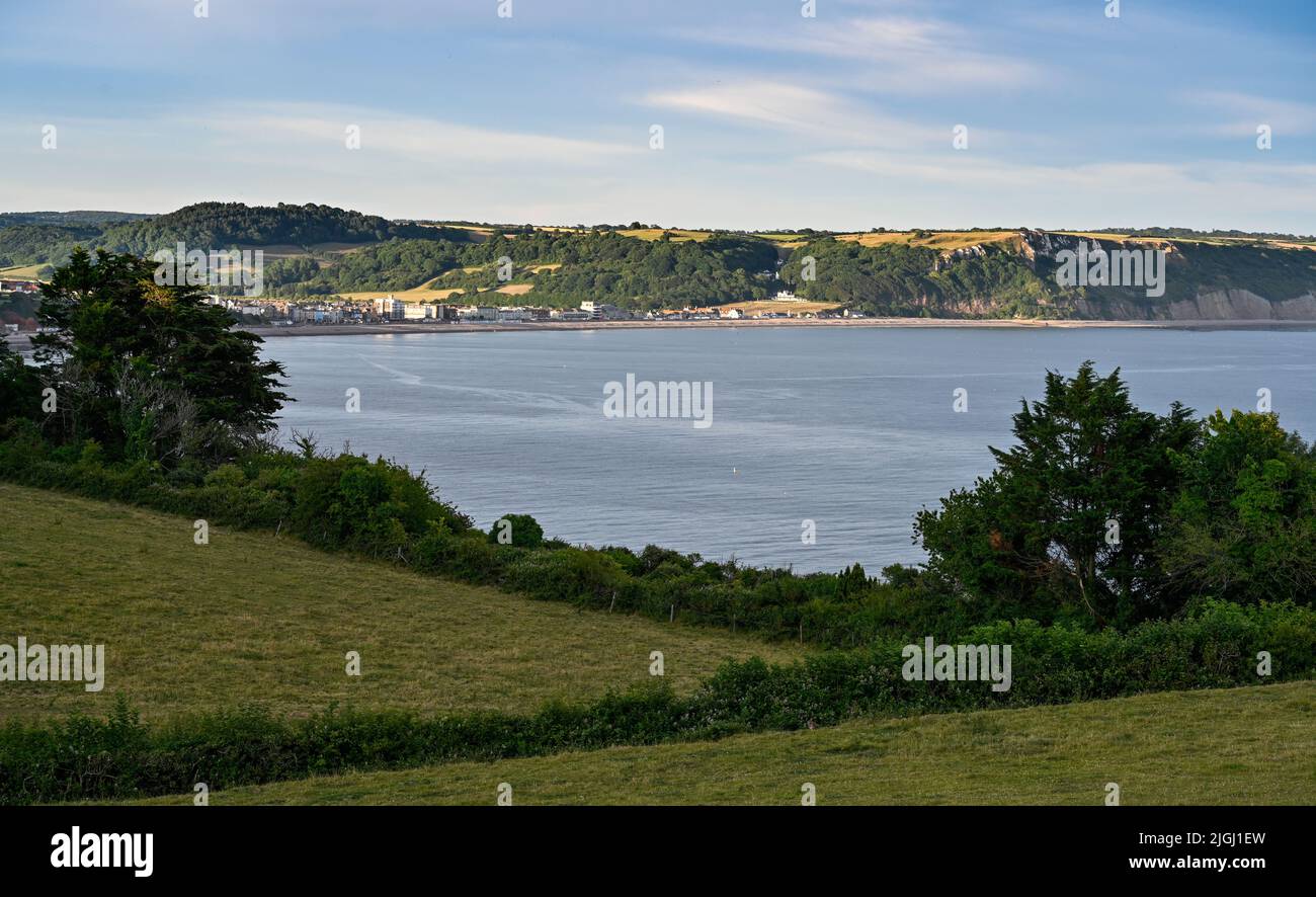 Devon Beer Head, View over to Seaton and the Axe Valley Stock Photo