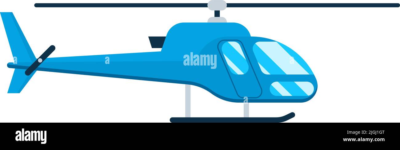 Flat helicopter isolated on white background. Vector illustration Stock ...