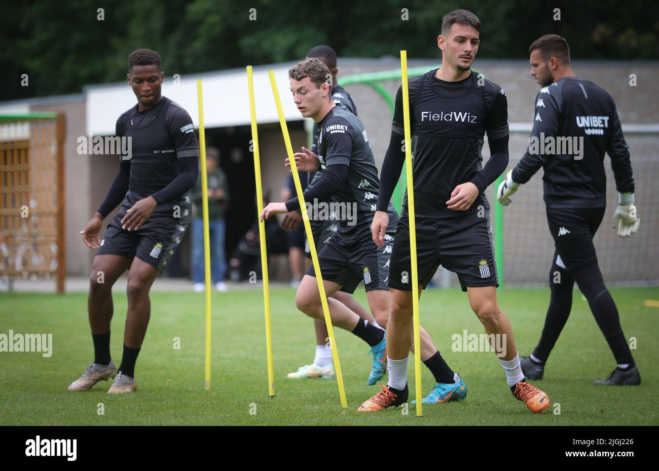 Charleroi's Stefan Knezevic pictured in action during a training session of Belgian first