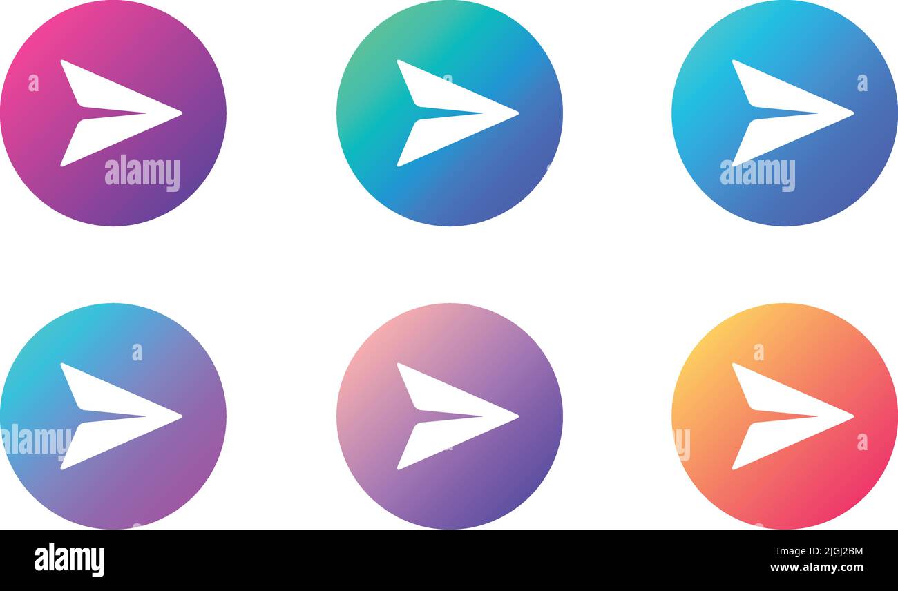 paper plane send massage account ui web button Stock Vector