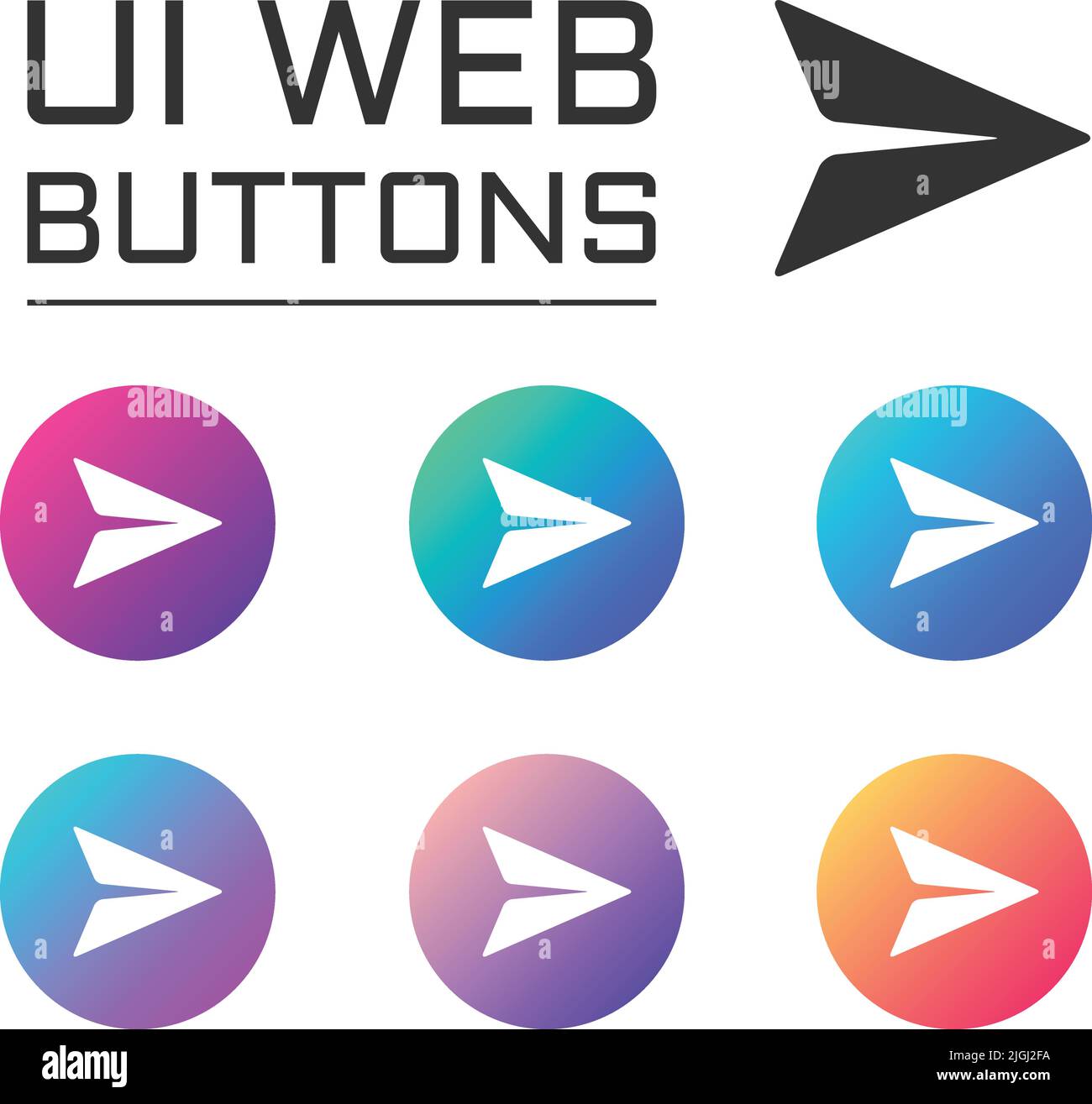 paper plane send massage account ui web button Stock Vector