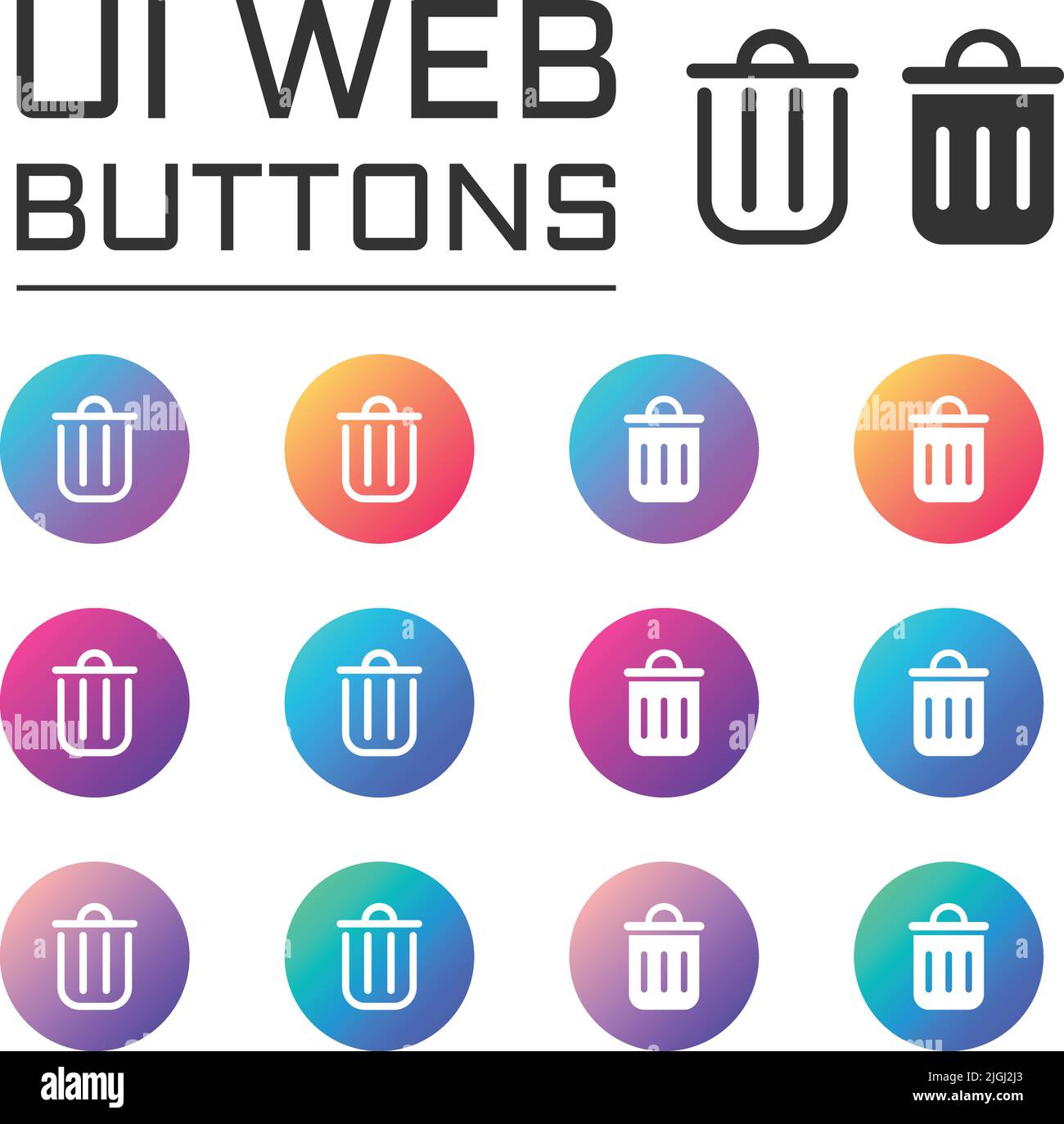 trash can ui web button. vector icons Stock Vector Image & Art Alamy