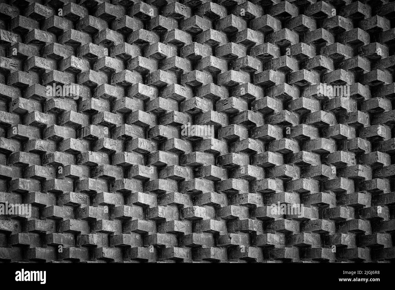 A background view of an aged brick wall texture with a vignette Stock ...
