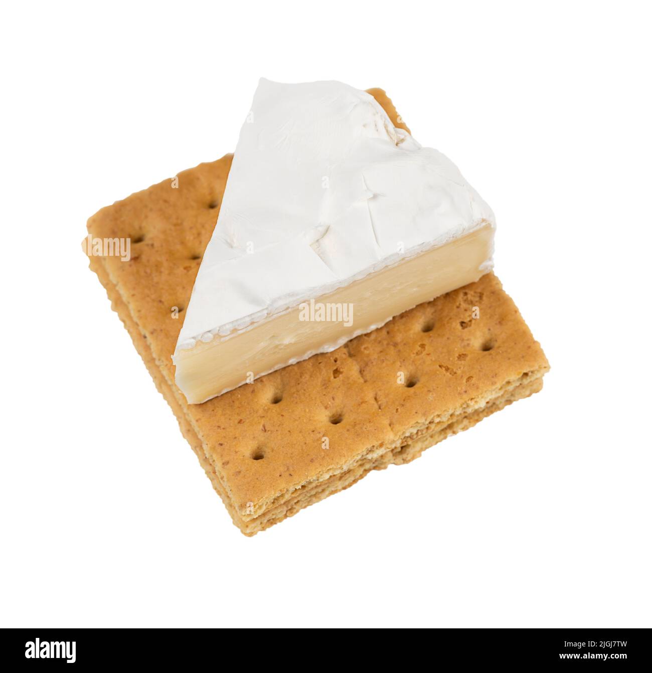 Brie Cheese and Crackers isolated on White Background Stock Photo Alamy