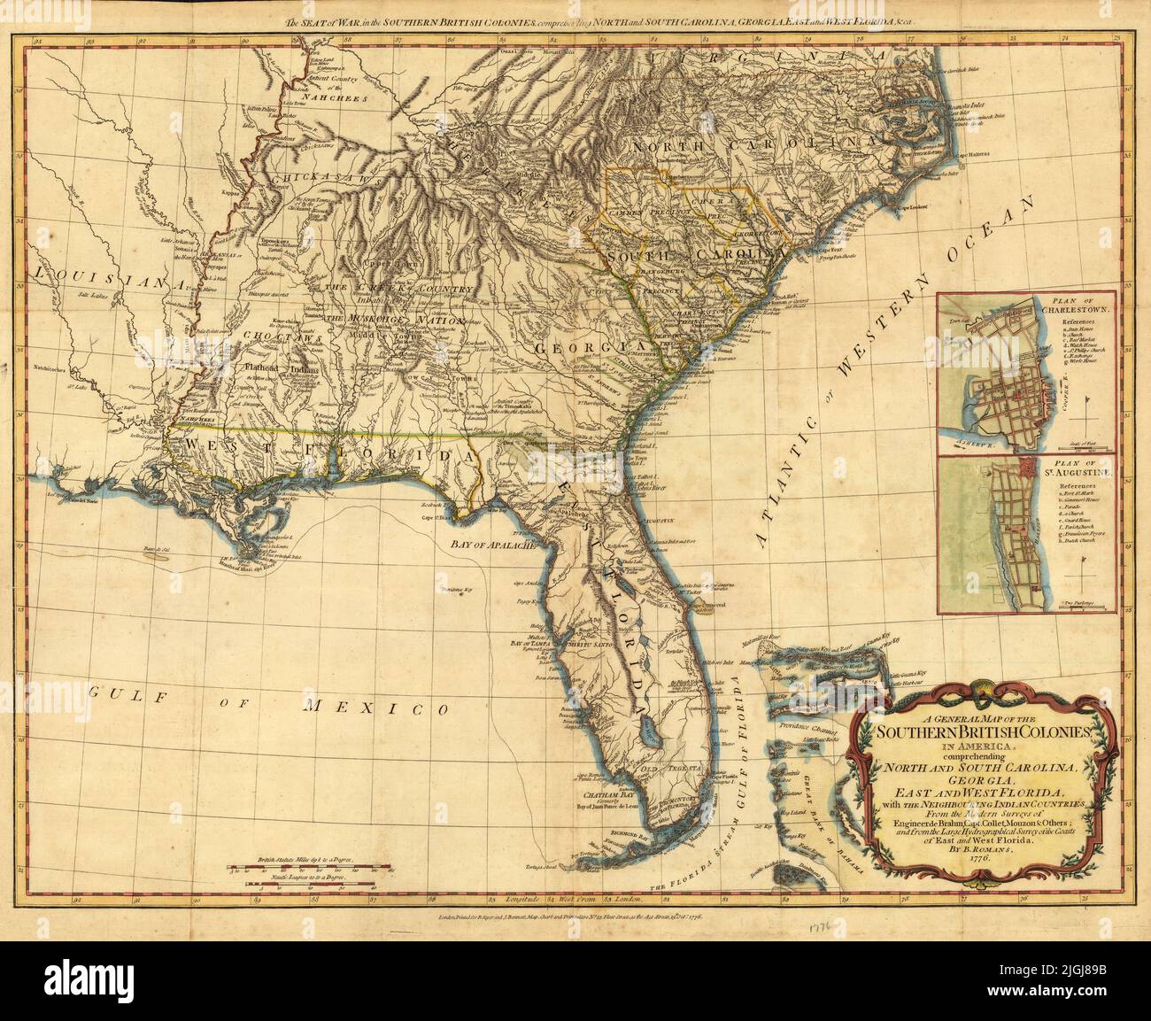 South carolina map 18th century hi-res stock photography and images - Alamy