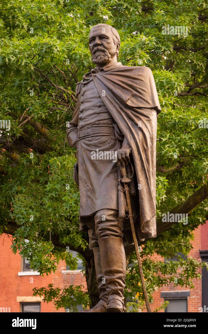 General Edward Fowler statue in Fowler square in Fort Greene Brooklyn NYC Stock Photo