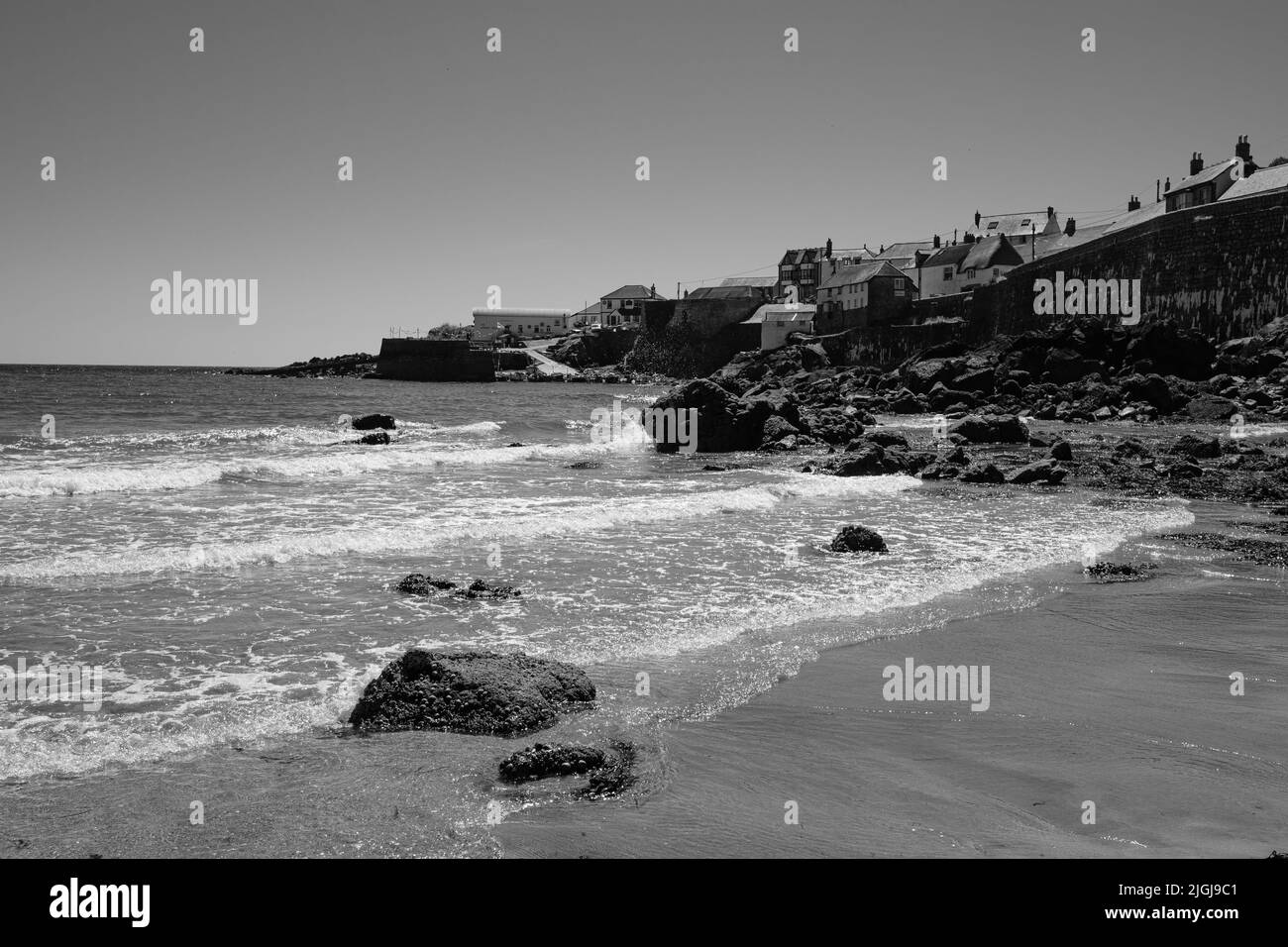 View of Coverack beach, Cornwall Stock Photo