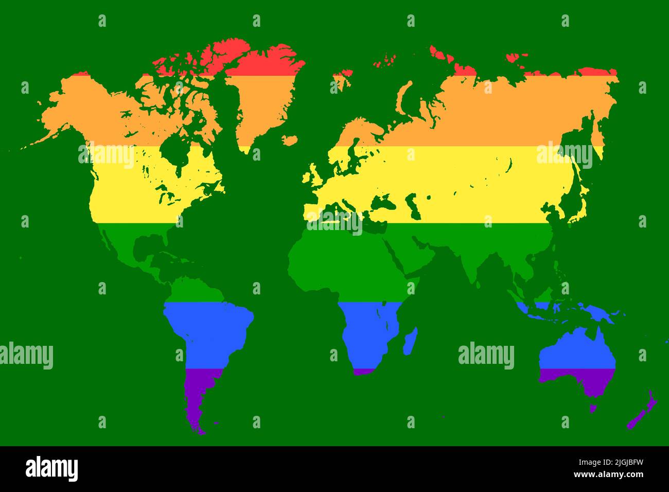 World Map with different Colours an Shape Bavaria Germany Stock Photo