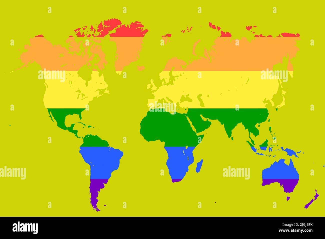 World Map with different Colours an Shape Bavaria Germany Stock Photo